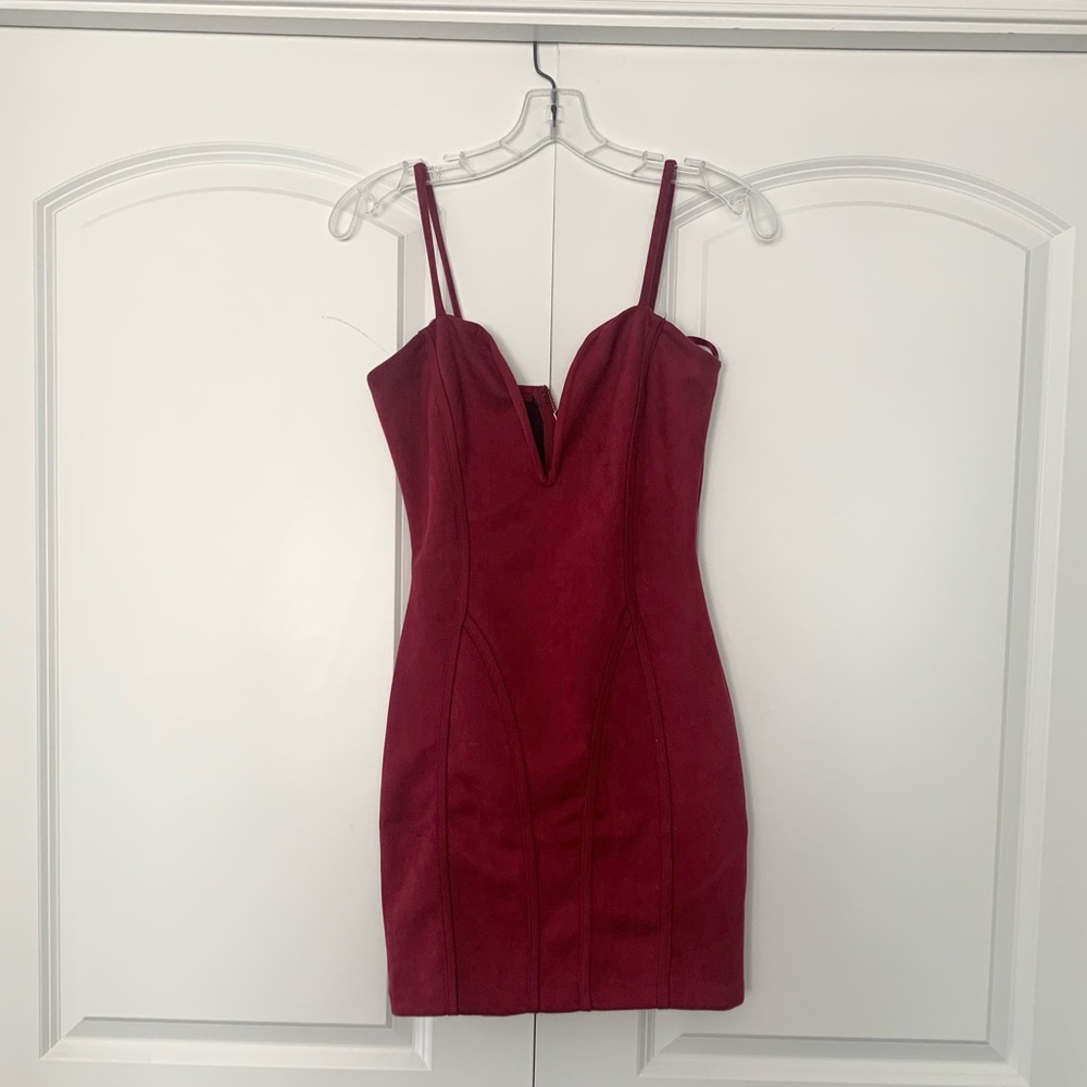 Windsor Burgundy Suede Dress - Picture 1 of 3